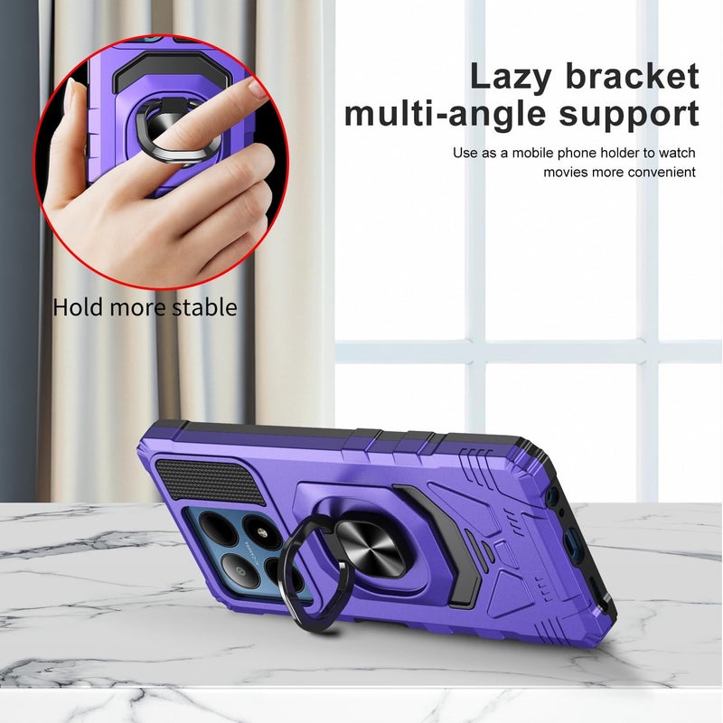 Mocotto for Boost Summit 5G Phone Case with Tempered Glass Screen Protector,Military Grade Heavy Duty Shockproof Protective Cover,with Ring Kickstand (Boost Summit 5G,Purple) - Image 5